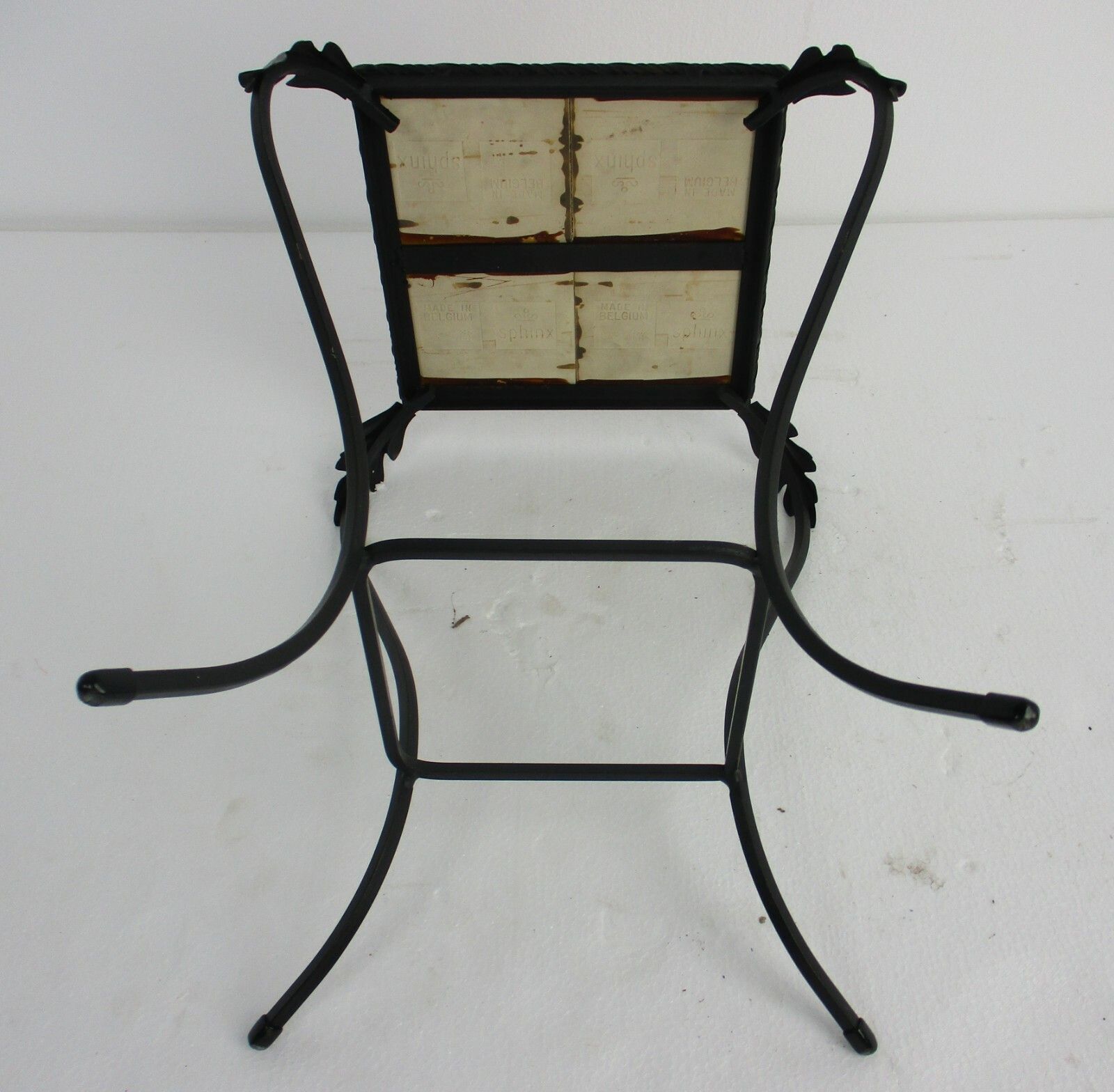 Vintage Side Table Plant Stand Ceramic Tiles Boch Belgium Funky Wrought Iron photo buy