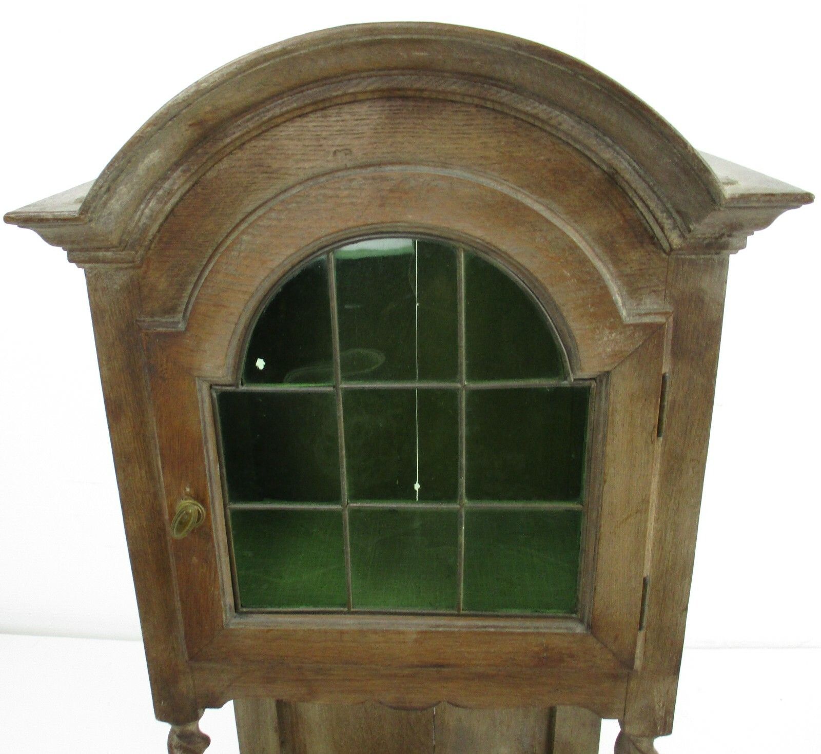 Antique Edwardian Display Cabinet Carved Wood Barley Twist Leaded Glass Wow photo for sale