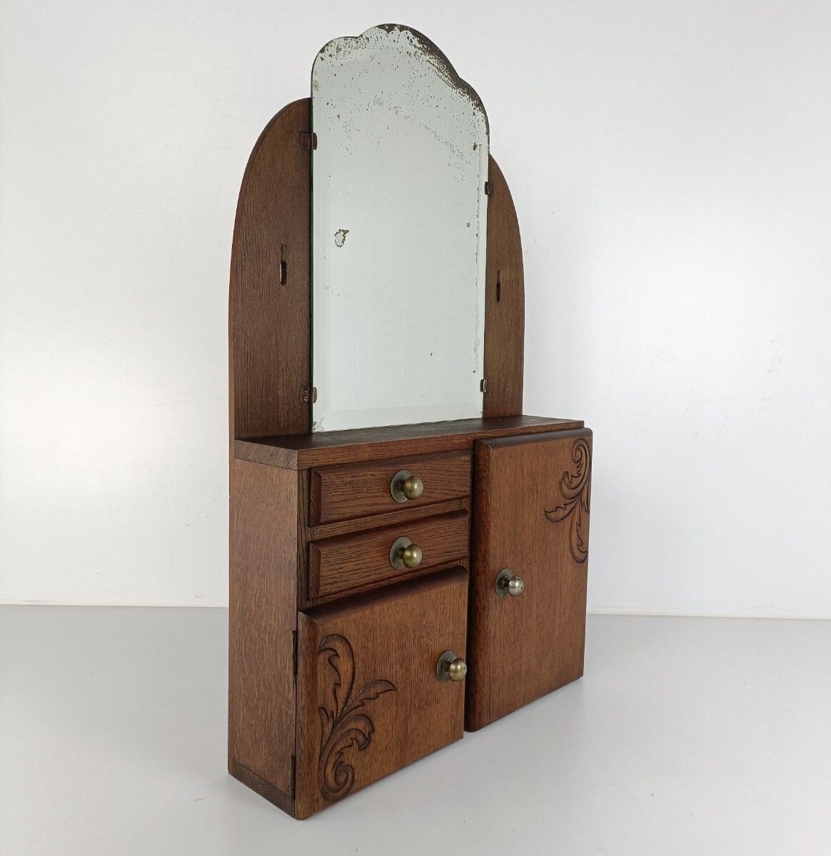 Large Apothecary Bathroom Medicine Kitchen Cabinet Wood Art Deco  Antique Bevele photo Furniture