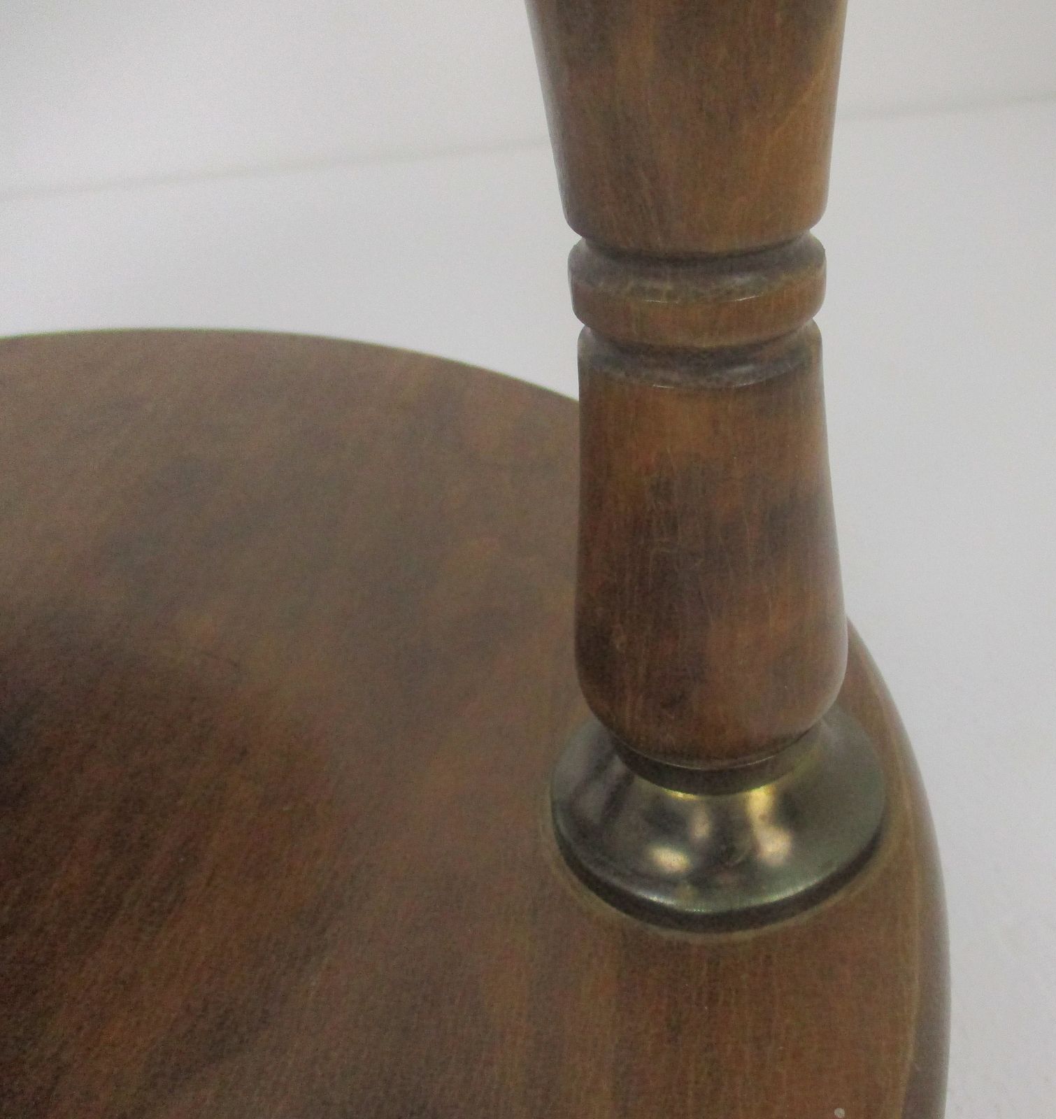 Xl Vintage 4 Tier Pedestal Table Plant Flower Stand Side Table Carved Wood Brass photo vintage