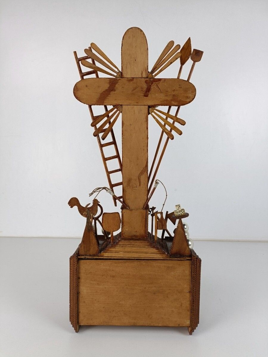 photo for sale Tramp Trench Tramp Folk Art Standing Hand Made Wood Crucifix Tools Of Passion Ro