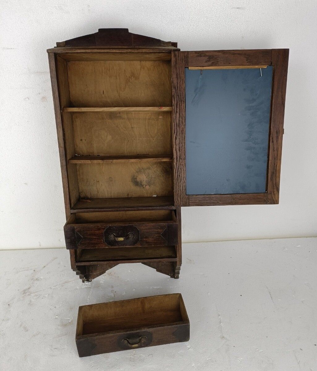 photo furniture Antique Medicine Apothecary, Pharmacy, Cabinet, Inlay, Tall, Barn Style, Farmhou