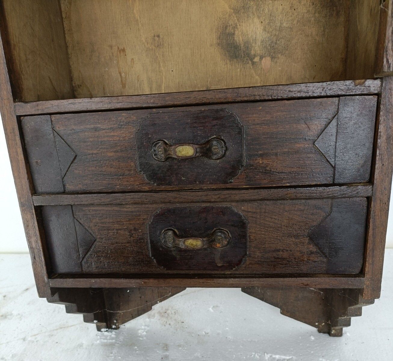 photo for sale Antique Medicine Apothecary, Pharmacy, Cabinet, Inlay, Tall, Barn Style, Farmhou