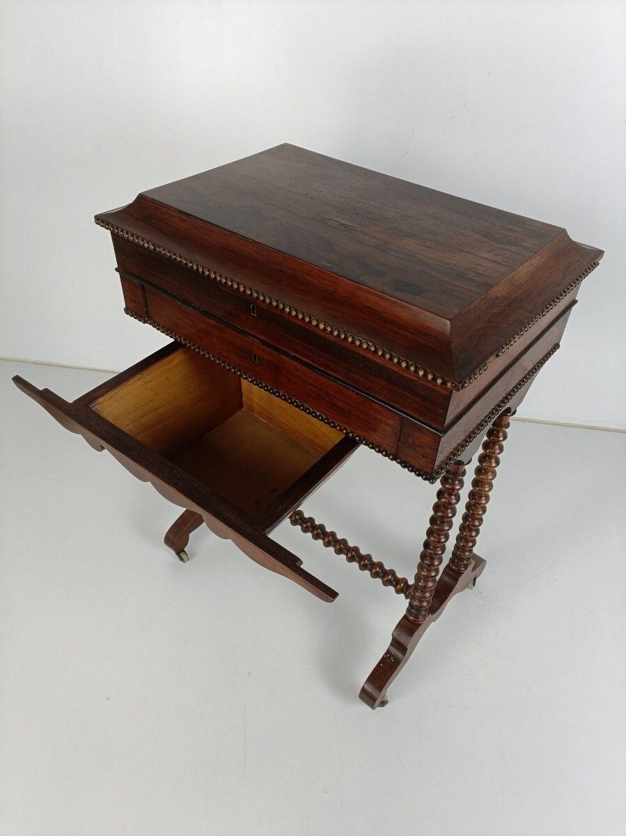 Antique Sewing Quilting Cabinet Table On Wheels Hobnails Edwardian Gorgeous photo buy