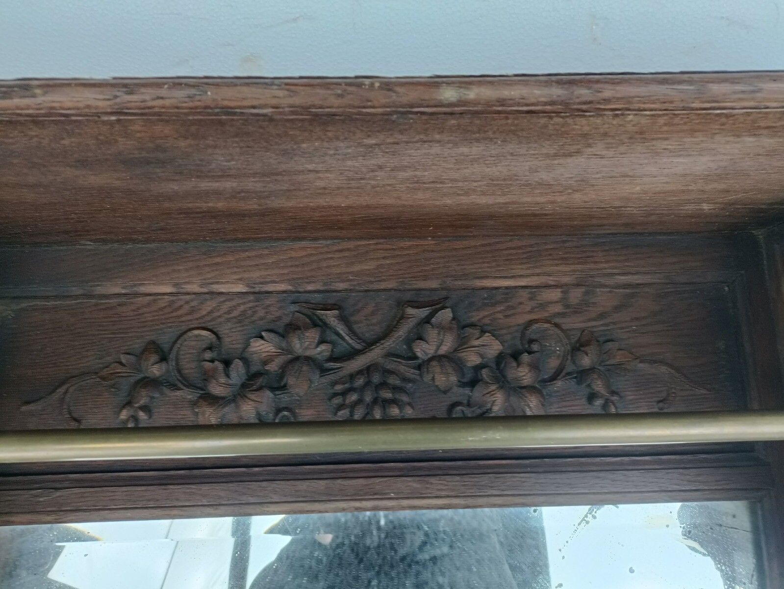 Antique Coat Rack Hat Rack Kitchen Rack Ornate Carved Wood Huge With Mirror photo for sale