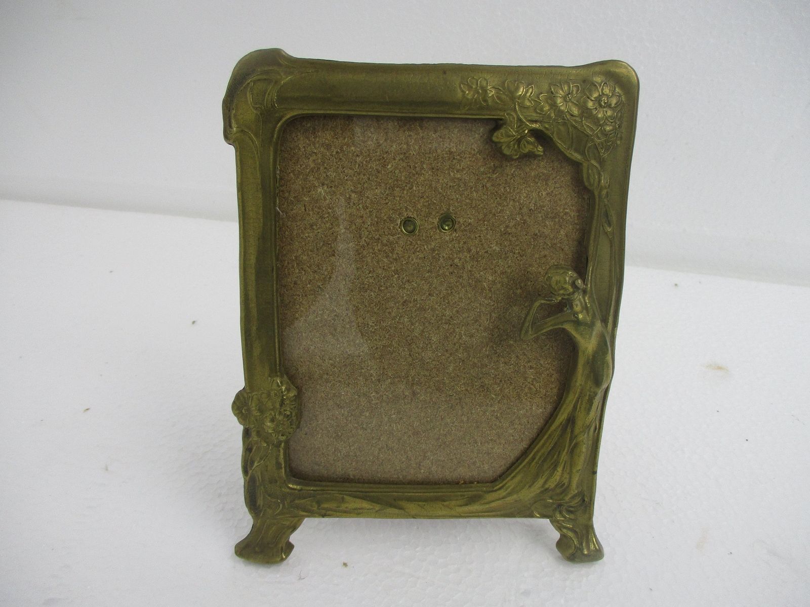 Standing Art Deco Bauhaus Picture Frame Ornate Brass Lady Rare Gorgeous Stylish photo furniture