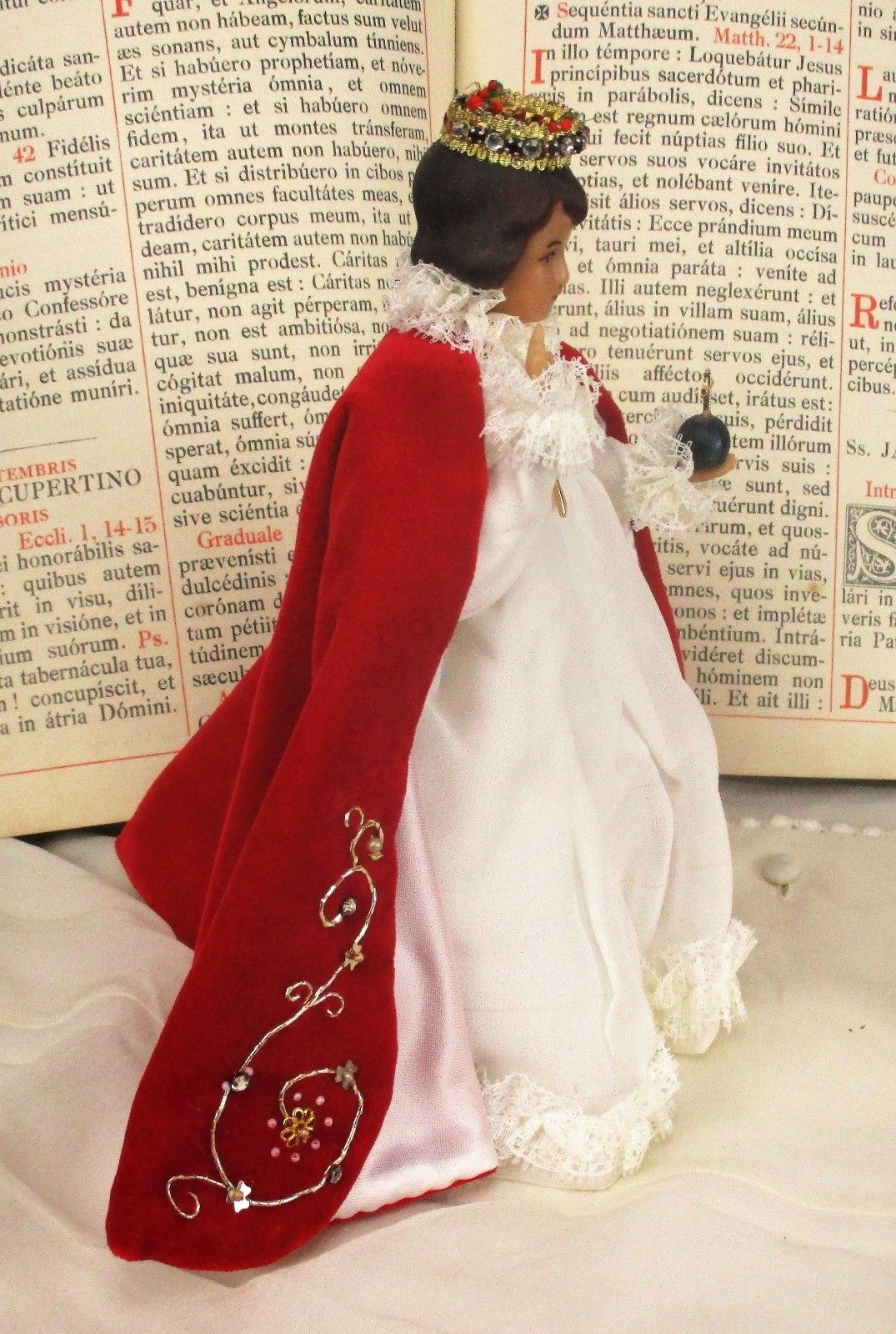 Figurine Statue Wax Little Infant Of Prague Santo Nino Doll Collector  Htf 8.6" photo Home Decor
