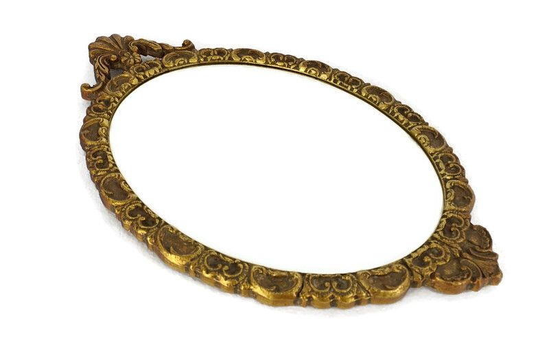 Gorgeous  Oval  Wooden Beveled Glass Wall Hanging Mirror  Hollywood Regency  Roc