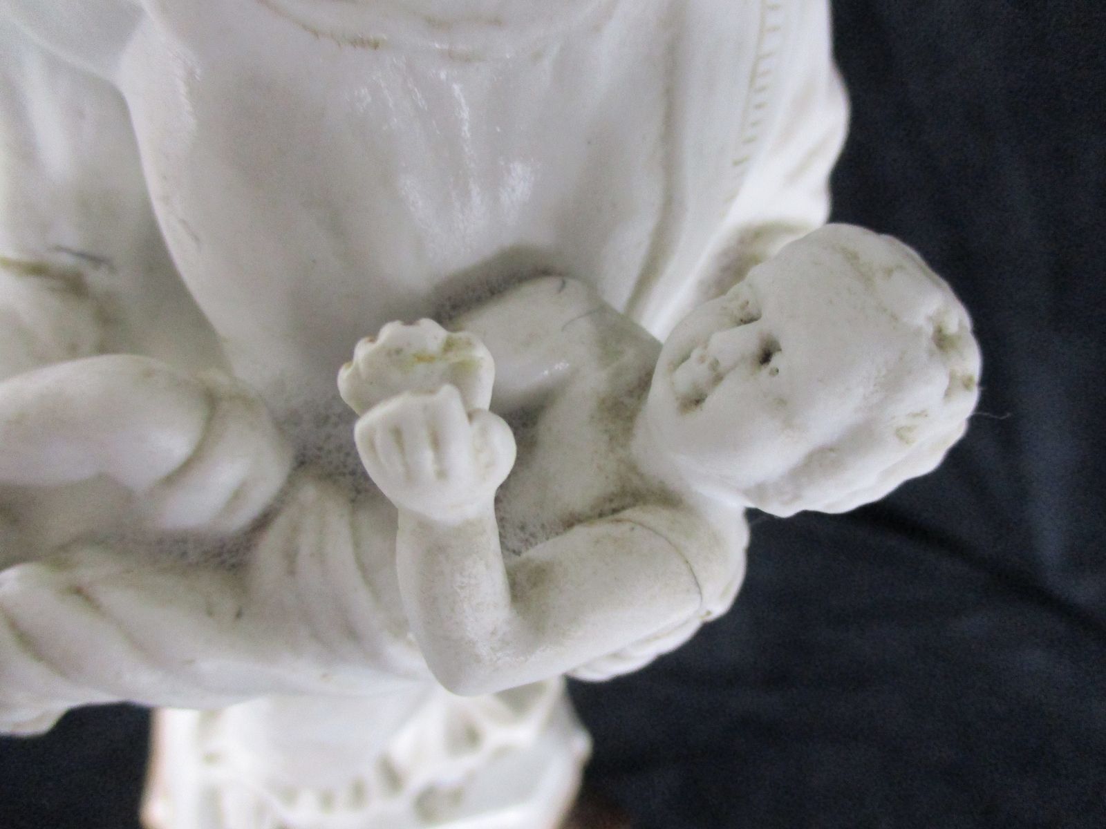photo furniture Large Antique 1900 Vieux Paris Porcelain Bisque Statue Virgin Mary Madonna With