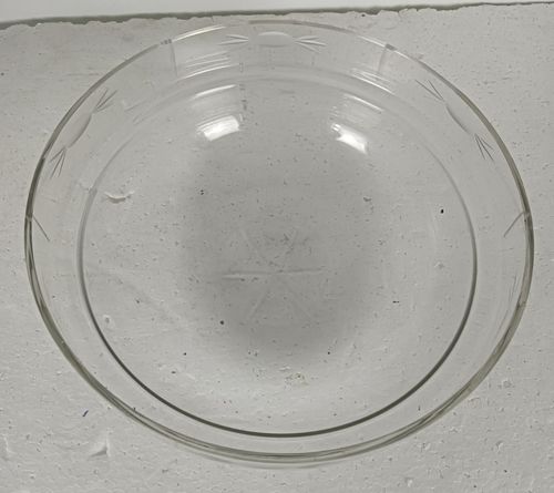 photo for sale Art Deco Spelter  Communion Dish Bowl Centerpiece Ciborium Tray Etched Glass Cat