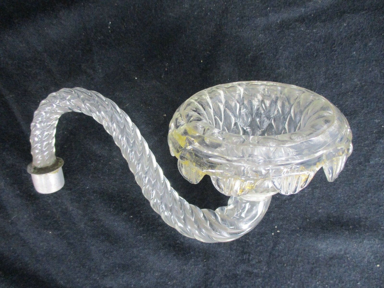 Venetian Murano Chandelier Part Clear Gold Arm Hand Blown Art Glass Reclaimed