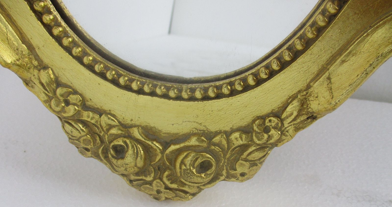 Ornate Mirror Wood Gold Gilded Ornate Hollywood Regency Style Gorgeous Hobnails photo for sale