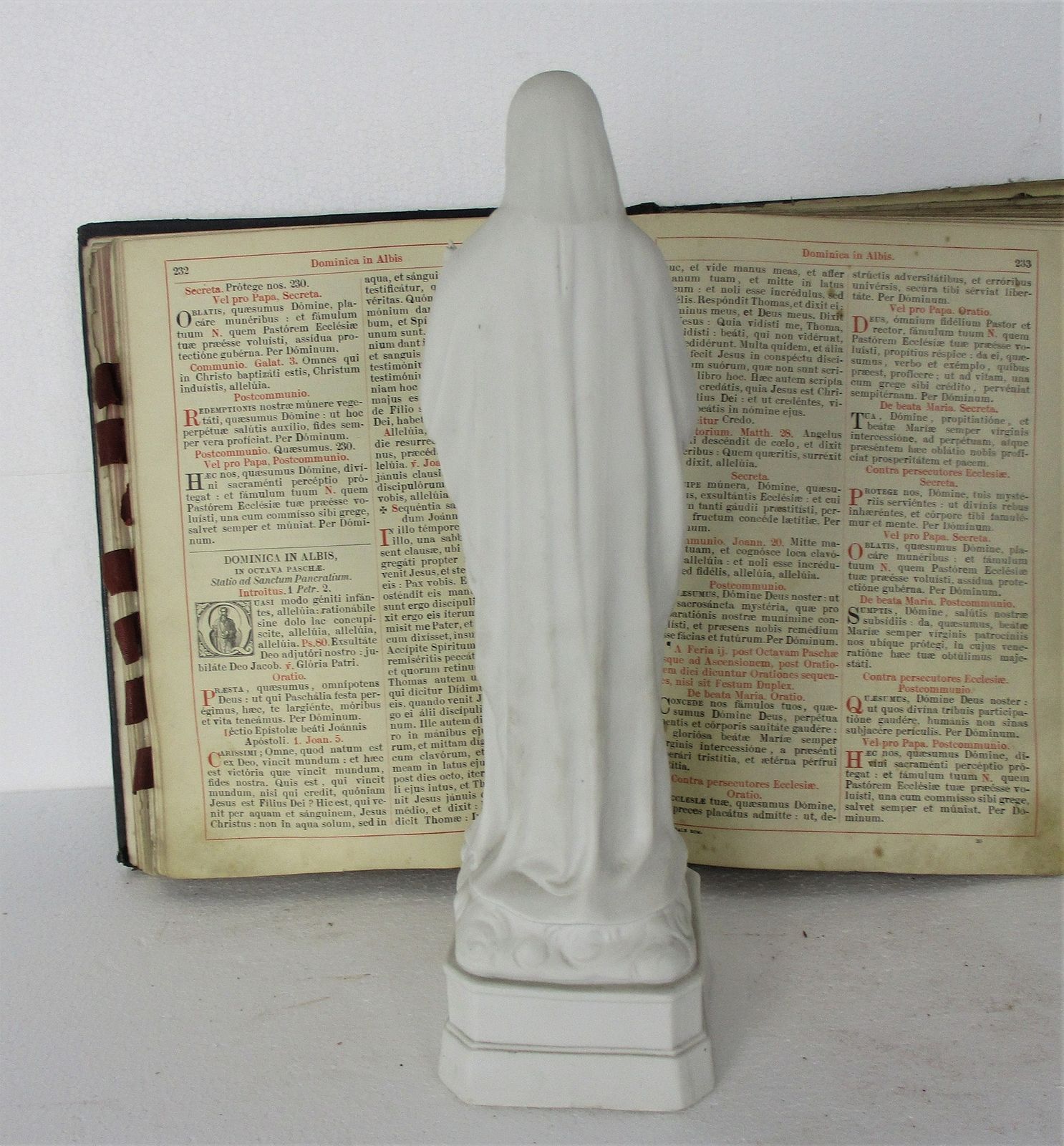 Antique Bisque Porcelain Statue Virgin Our Lady Mary Infant Child Exquisite Gorg photo vinterior