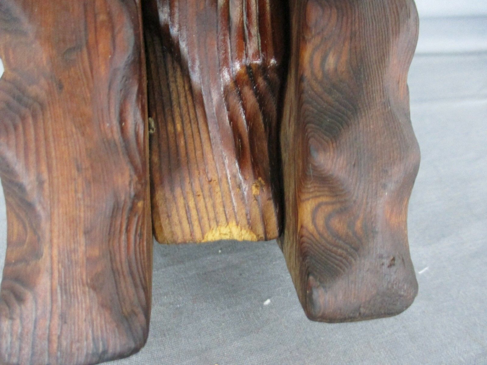 Spanish Hand Carved Wooden  Double  Embossed Candle Holder Stick Candlestick Vtg photo 156.0