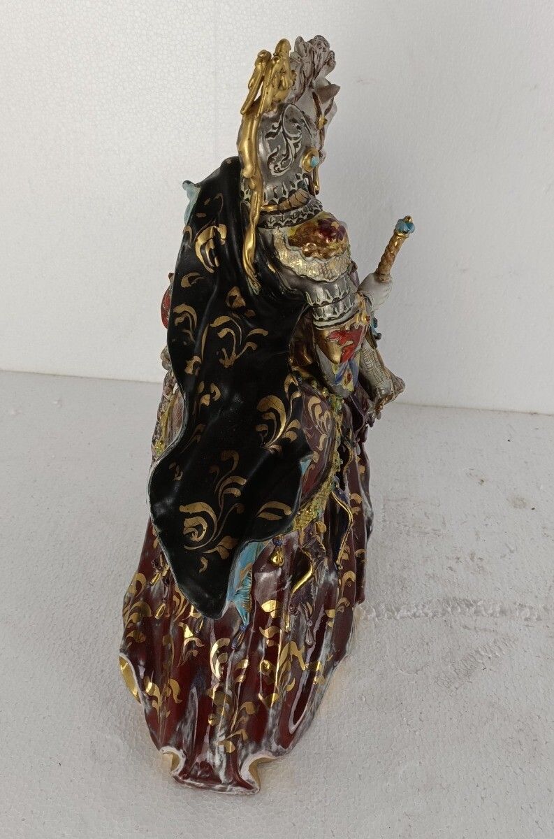 Statue Figurine Patarino Italy Medieval Knight On Horseback Hand Painted Sculptu photo buy