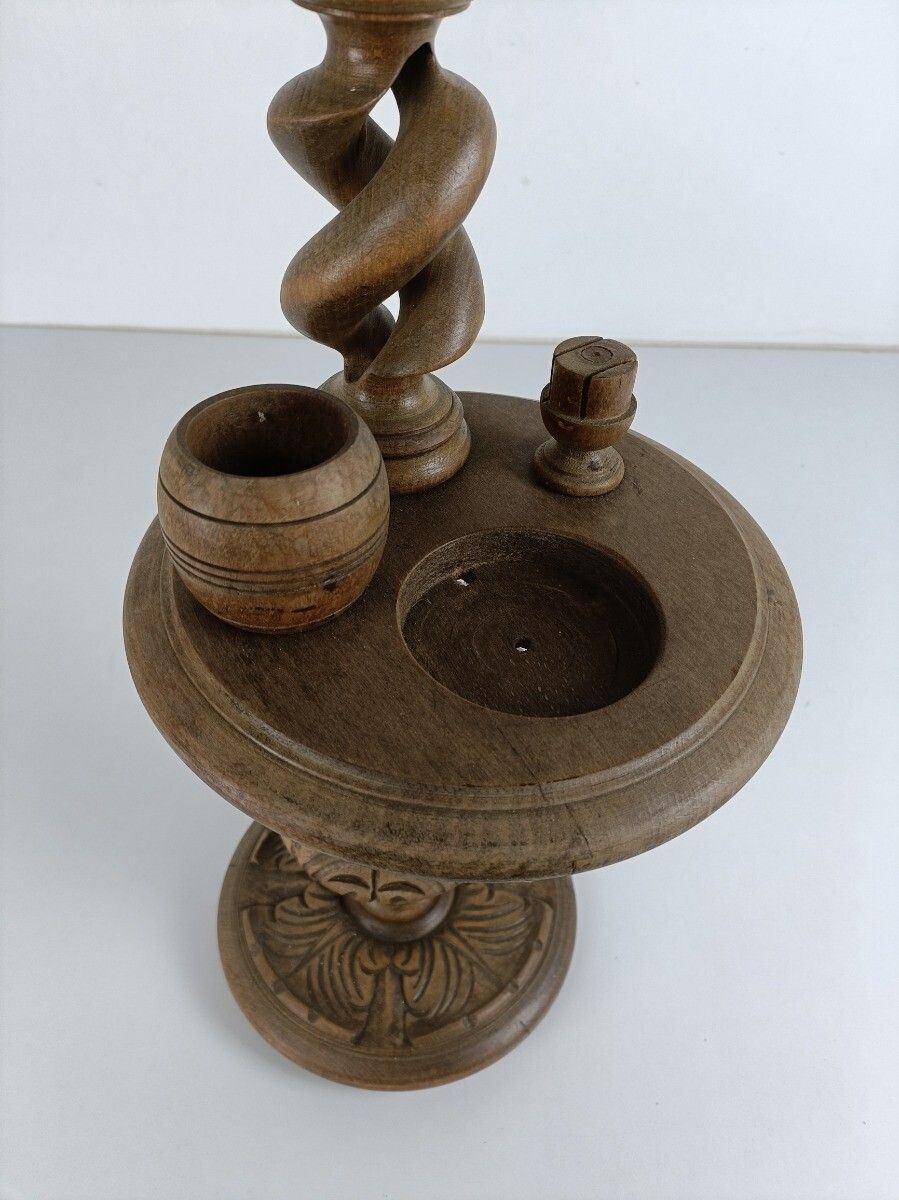 Gorgeous Plant Stand Pedestal Side Table, Smokers Table, Open Barley Twist, Orna photo 323.0