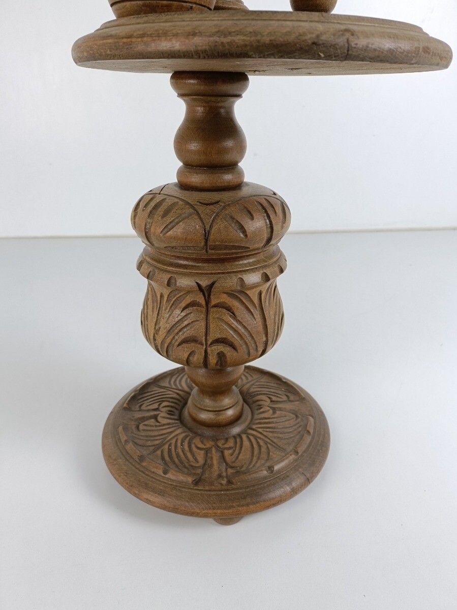 Gorgeous Plant Stand Pedestal Side Table, Smokers Table, Open Barley Twist, Orna photo vintage