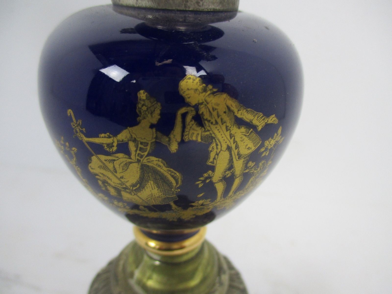 Large Candle Holder Candlestick Candelabra 5 Arm Spelter Limoges Style Blue Porc photo Home Decor
