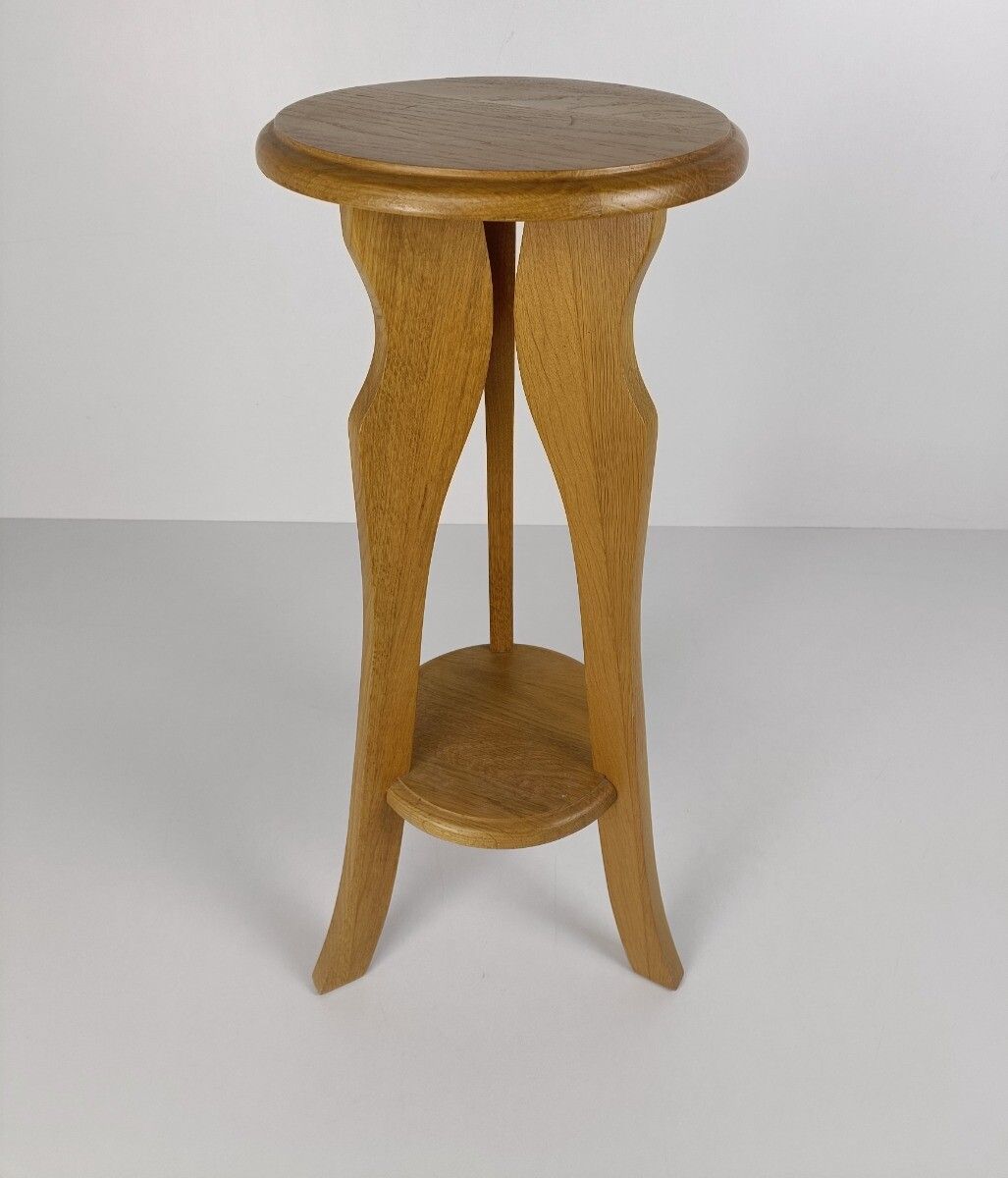 Vintage Wood Pedestal Display Table Plant Stand  Two Tier Bonsai Stand Japandi S photo furniture