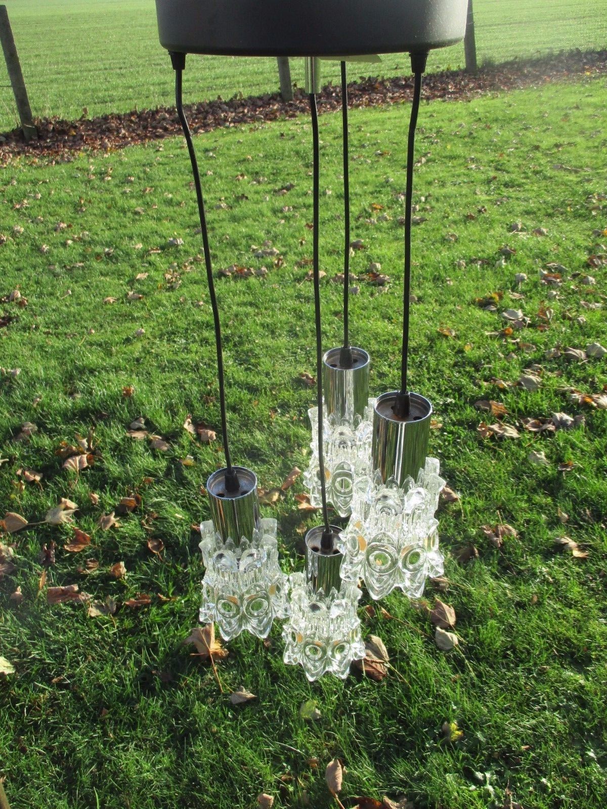 Raak Modern Mid Century Chandelier Crystal Chalice Shades Stunning Rare photo 283.0