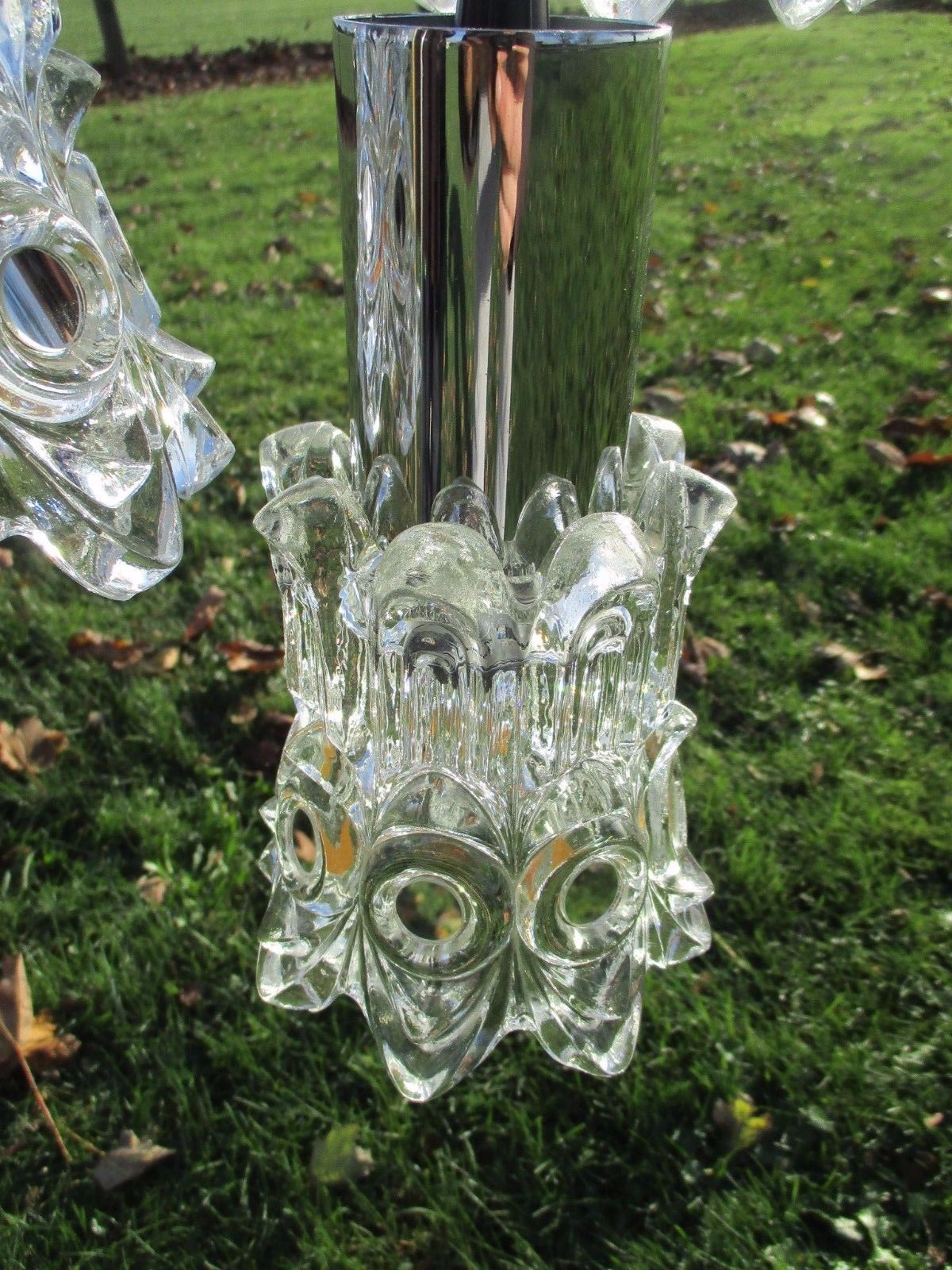 Raak Modern Mid Century Chandelier Crystal Chalice Shades Stunning Rare photo vintage