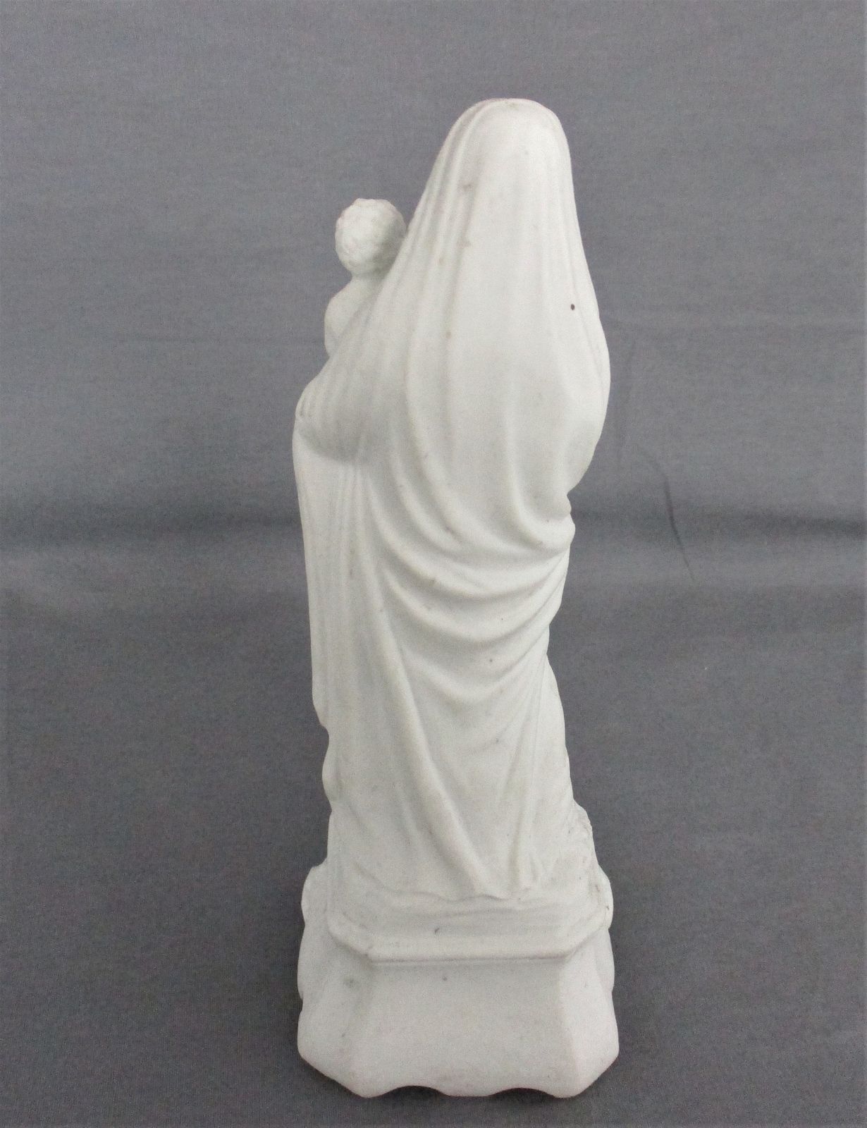 Antique Bisque Porcelain Statue Virgin Our Lady Mary Madonna With Infant Jesus G photo buy