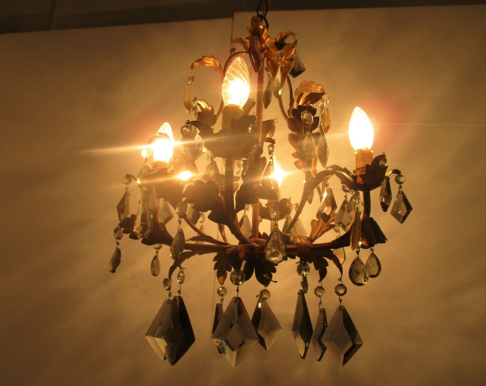 Banci Firenze  Chandelier Prisms 4 Lights Hollywood Regency Italy Gorgeous photo furniture