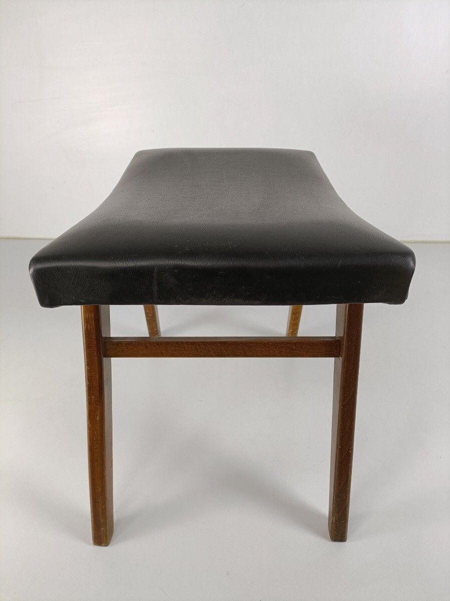 Vintage Footstool Ottoman Foot Rest Bench Poof Mid Century Modern Retro Funky photo vintage