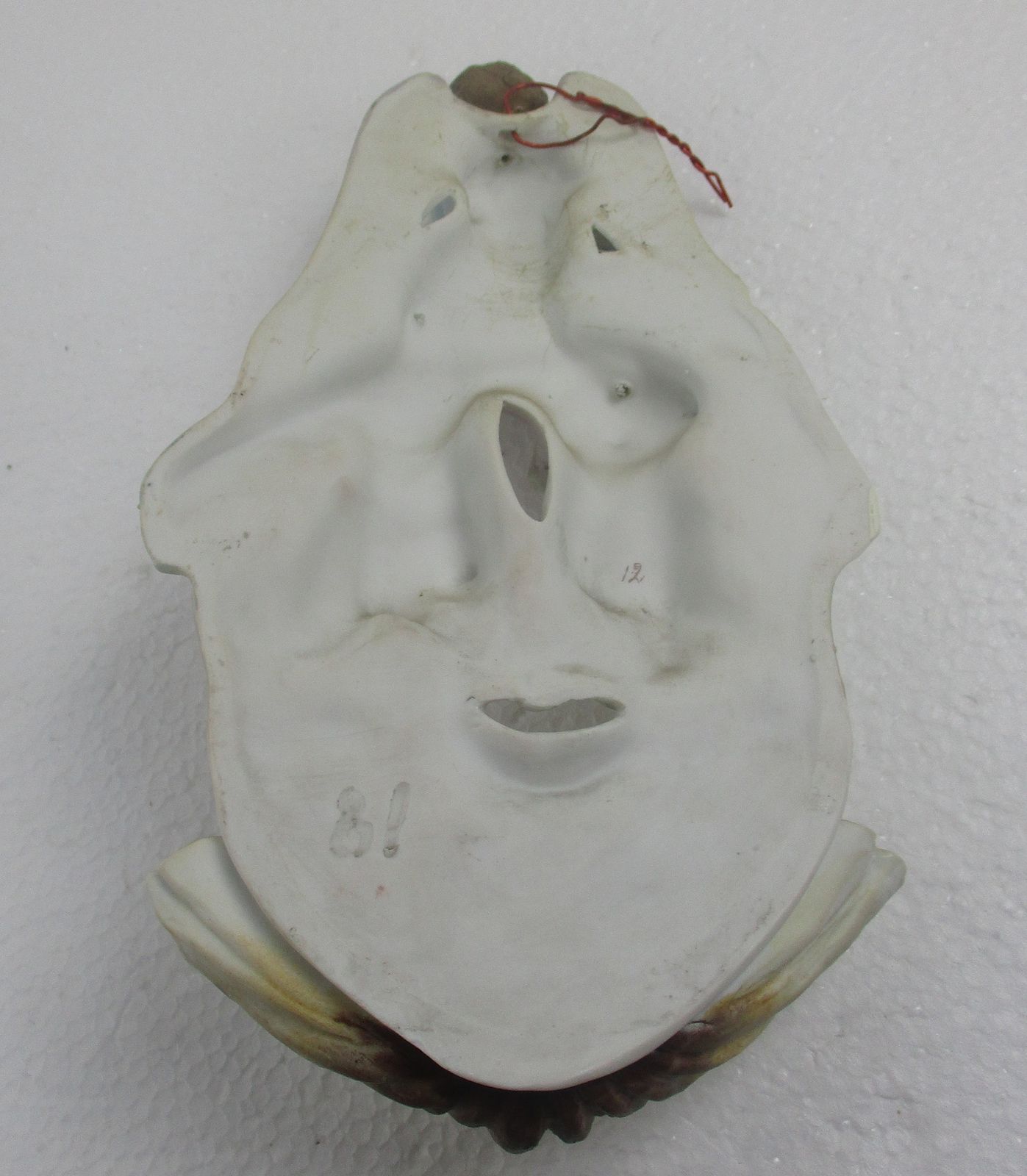 French Holy Water Font Vessel Infant Angels Jesus Christ Crucifix  Bisque Htf Lo photo buy