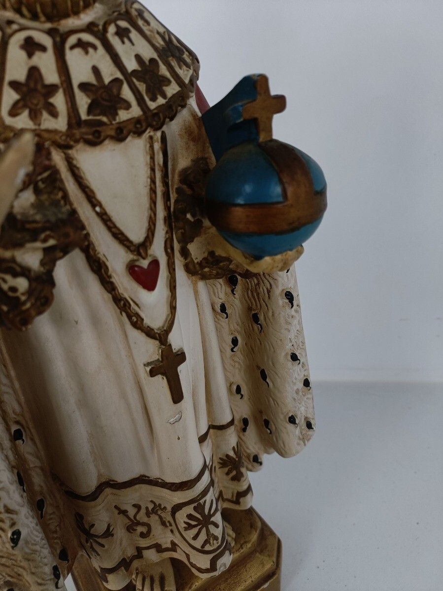 Statue Infant Of Prague Infant Jesus Santo Nino Plaster Collector 30s  Beautiful photo buy