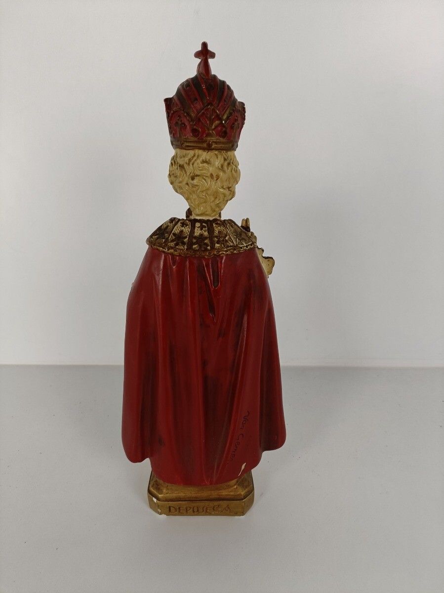 Art Statue Infant Of Prague Infant Jesus Santo Nino Plaster Collector 30s  Beautiful photo