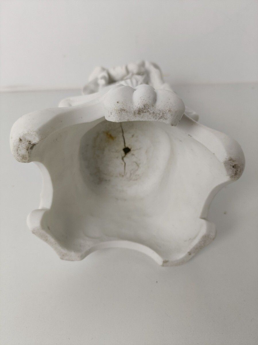 photo furniture Antique 1900 Bisque Statue Virgin Mary Our Lady Madonna Infant Jesus Exquisite F