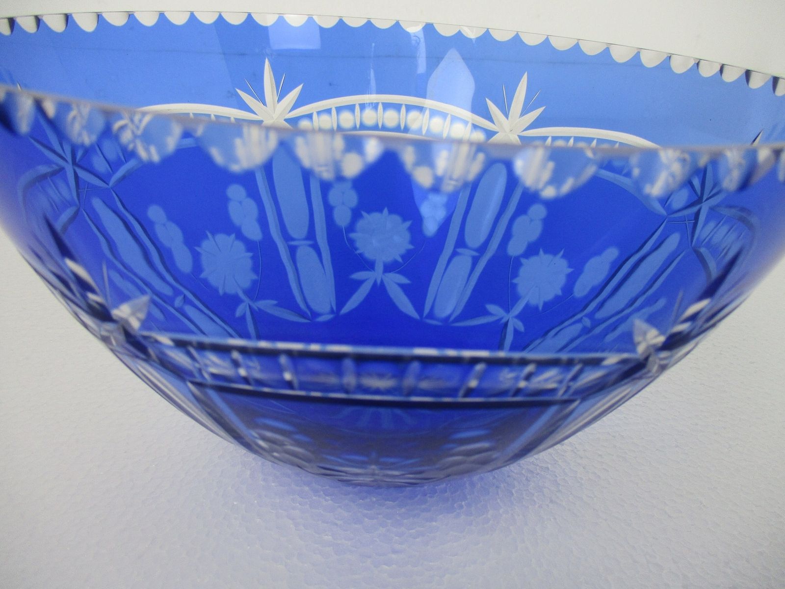 Crystal Cobalt Blue Clear To Cut Bowl Vase Centerpiece Dot Star Beautiful Vsl St photo Home Decor