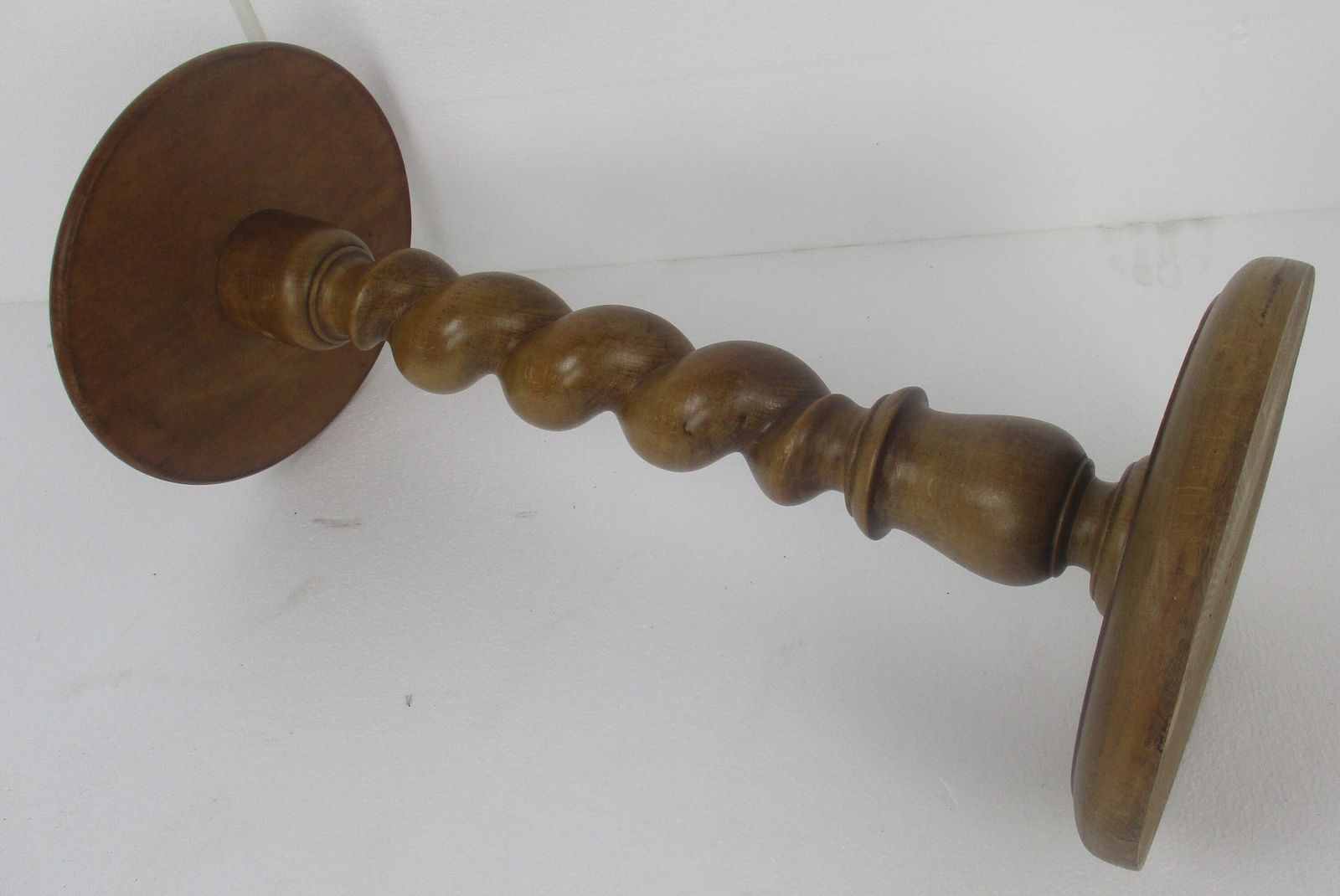 Large Hand Carved Wood Barley Twist Side Display Wine Table Pedestal Plant Stand photo buy