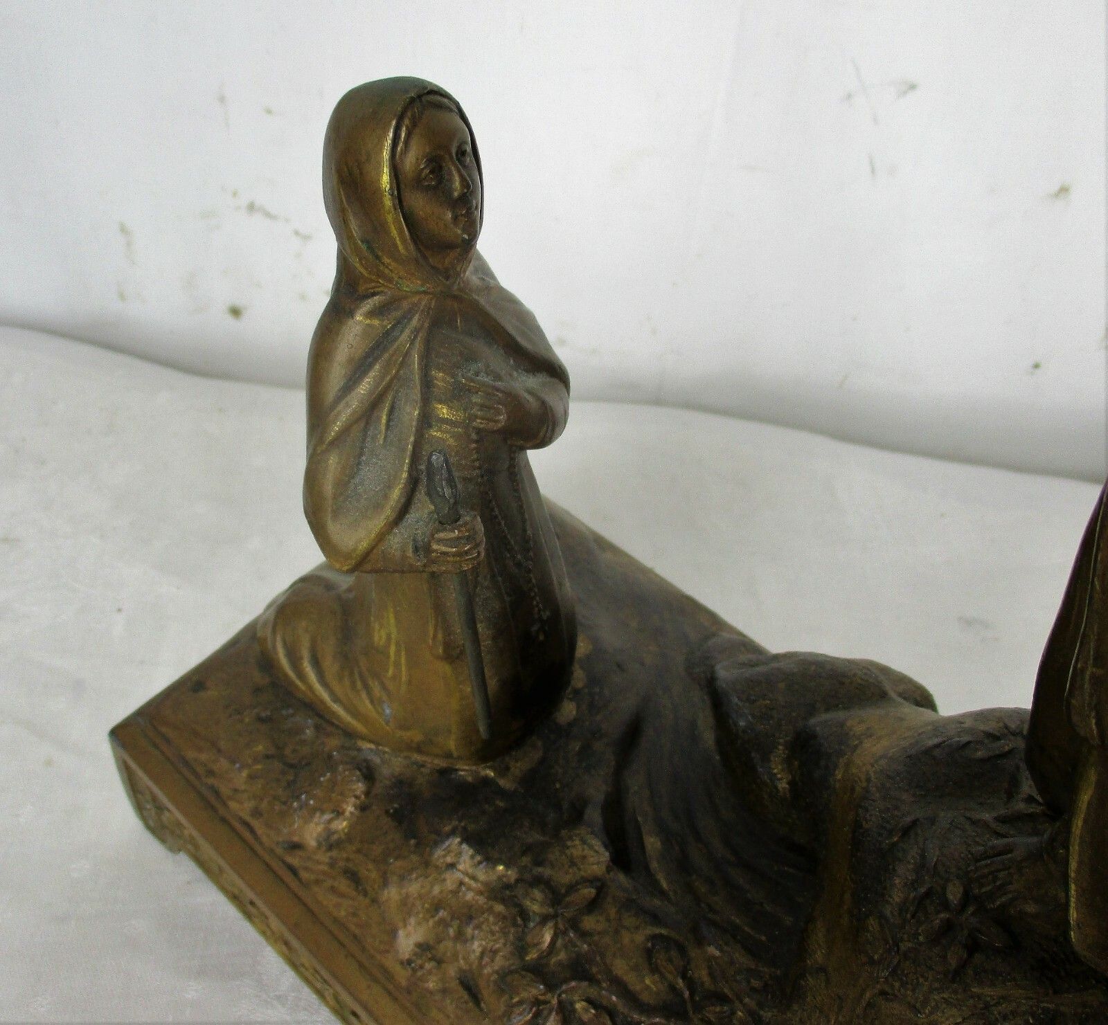 Large Art Nouveau Notre Dame De  Lourdes Music Box Virgin Mary St Bernadette photo Art