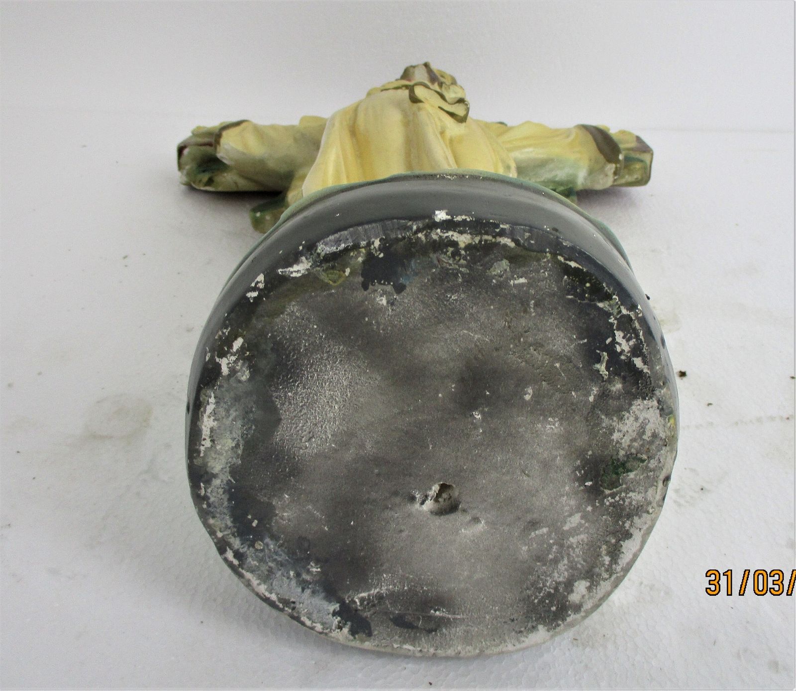 photo for sale Statue Jesus Christ Savior Sacred Heart Plaster Polychrome Jesus Hanging On The