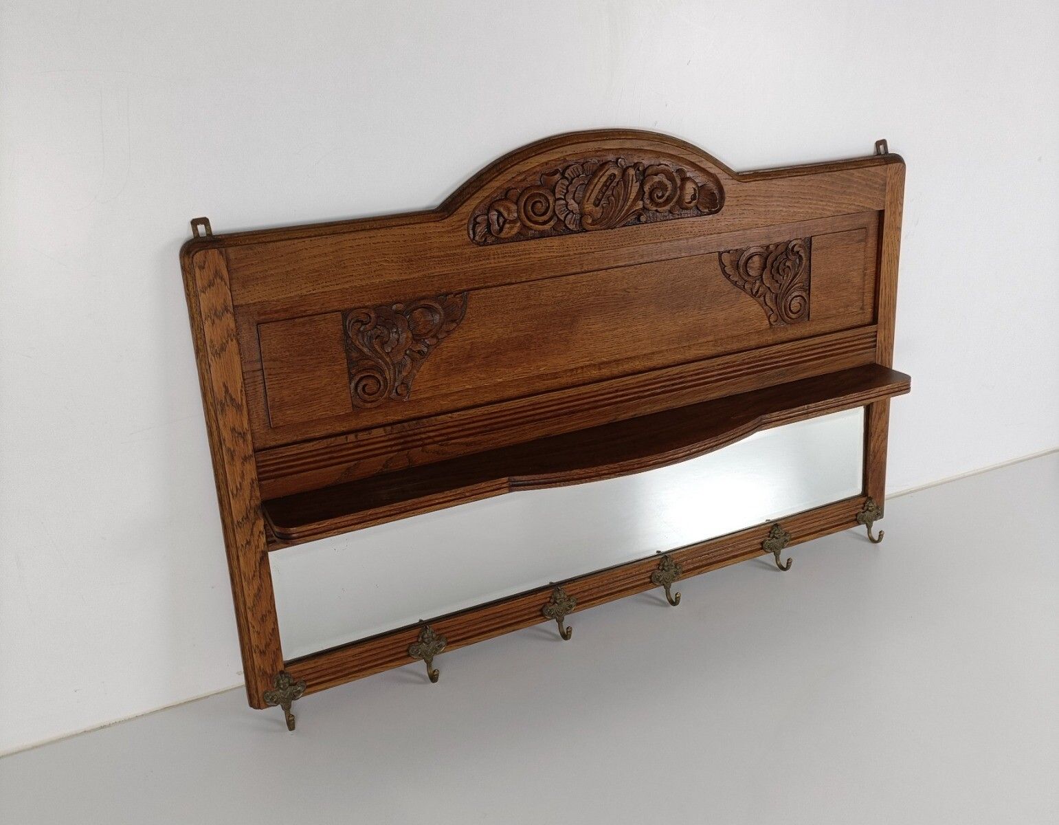 Stunning Art Deco Antique Large Coat Rack Hat Rack Clothing Hand Carved Wood Bev photo Furniture