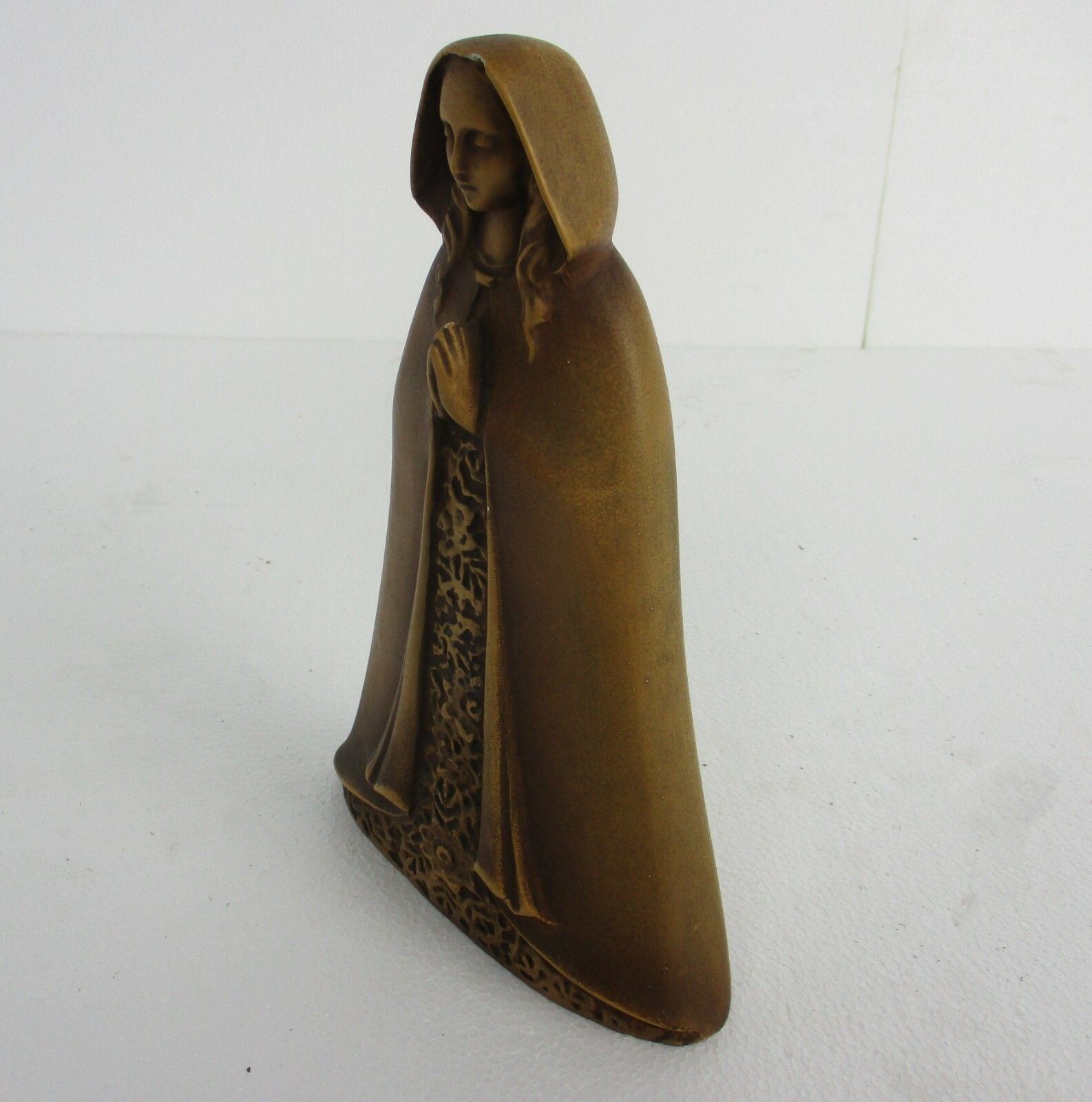 Art Deco Our Lady Madonna  Statue Plaster Virgin Mary Infant Htf Signed photo Art
