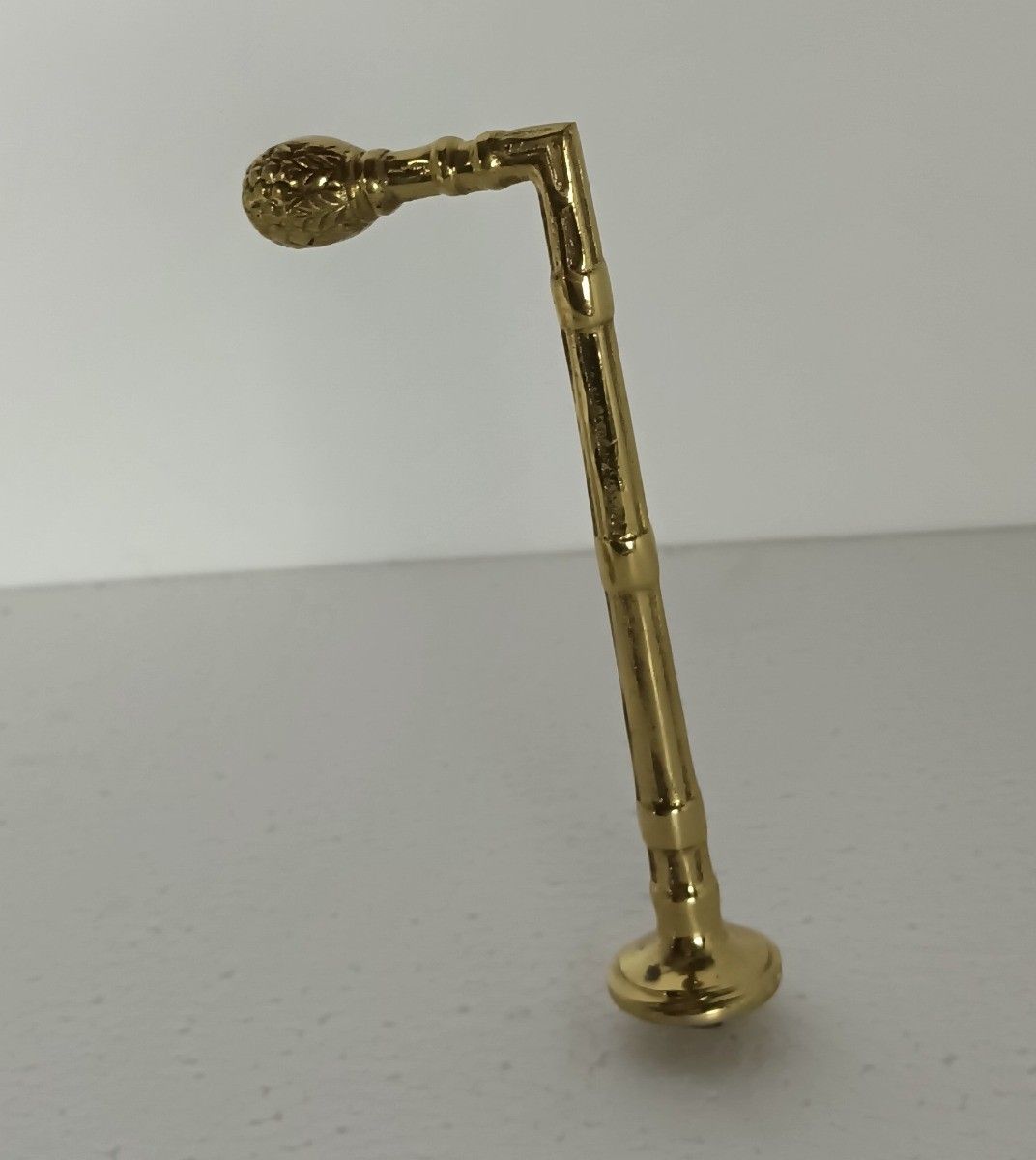 Set Of 7 Brass Modernist Ornate Curtain Rail Holders Tiebacks Vintage photo for sale