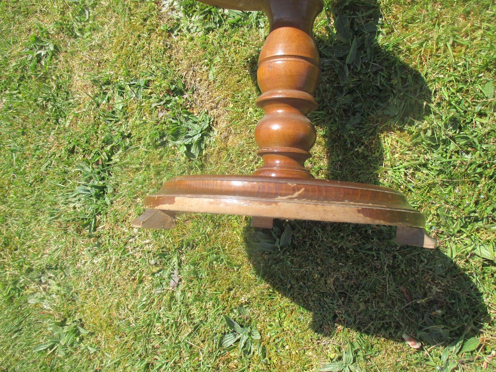 photo for sale 3 Tier Pedestal Table Plant Stand Carved Twisted Wood Beautiful 35.03"
