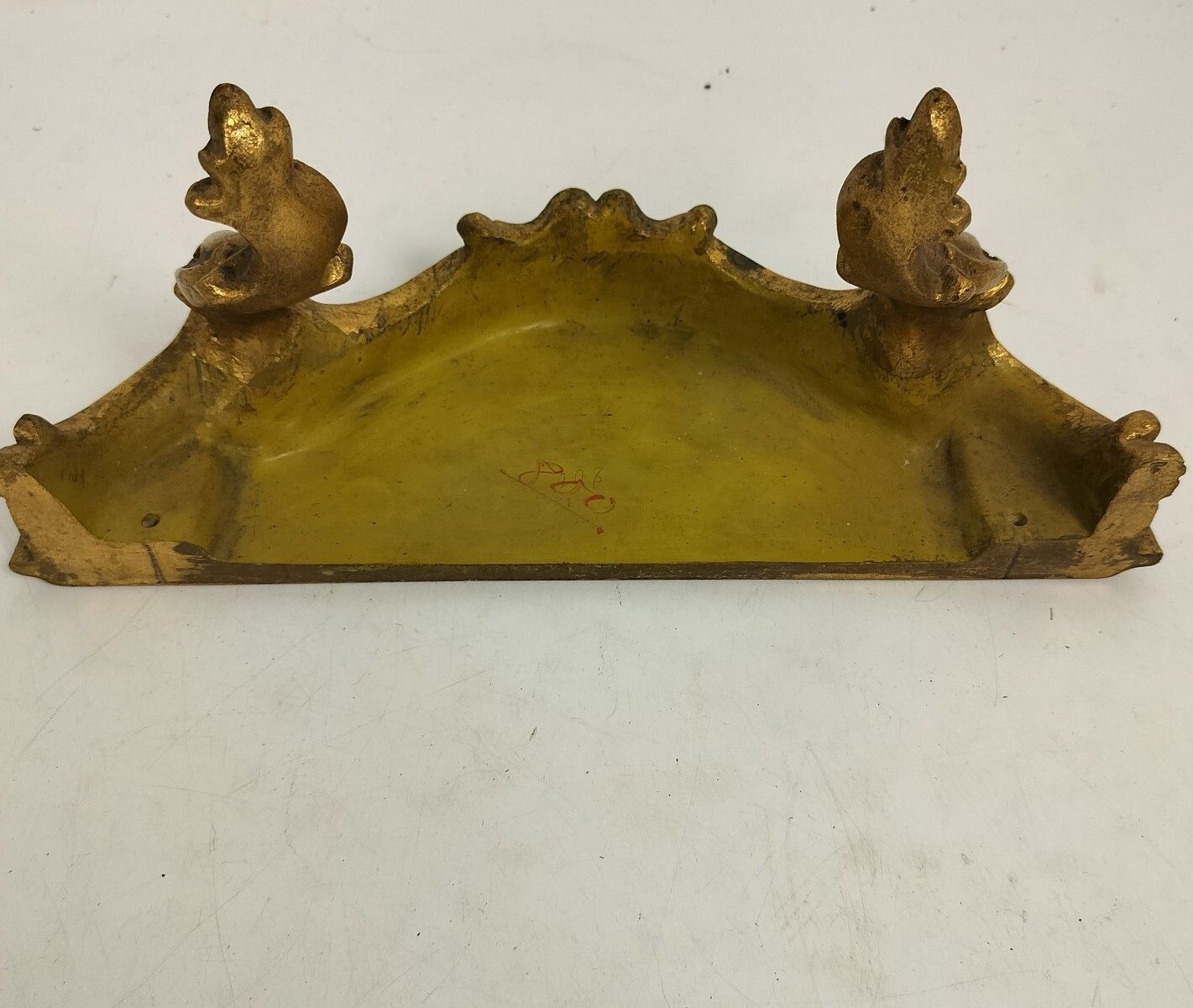 Ornate Wall Mounted Console Mirror Hollywood Regency Gold Gilded Resin Vintage photo buy