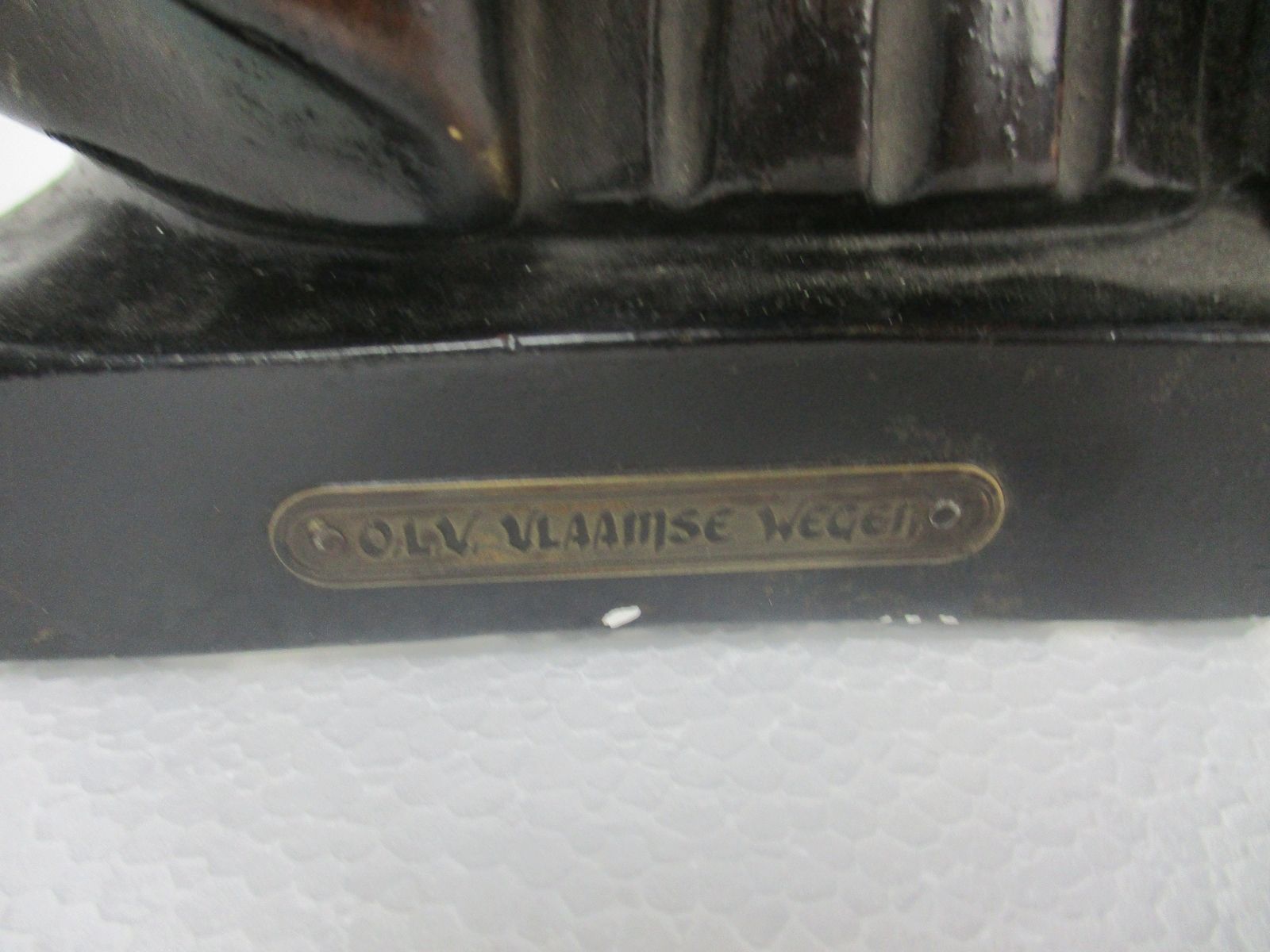 Xl Chapel Virgin Mary Madonna Infant Child Plaster Statue Signed Van Laere 20.66 photo for sale