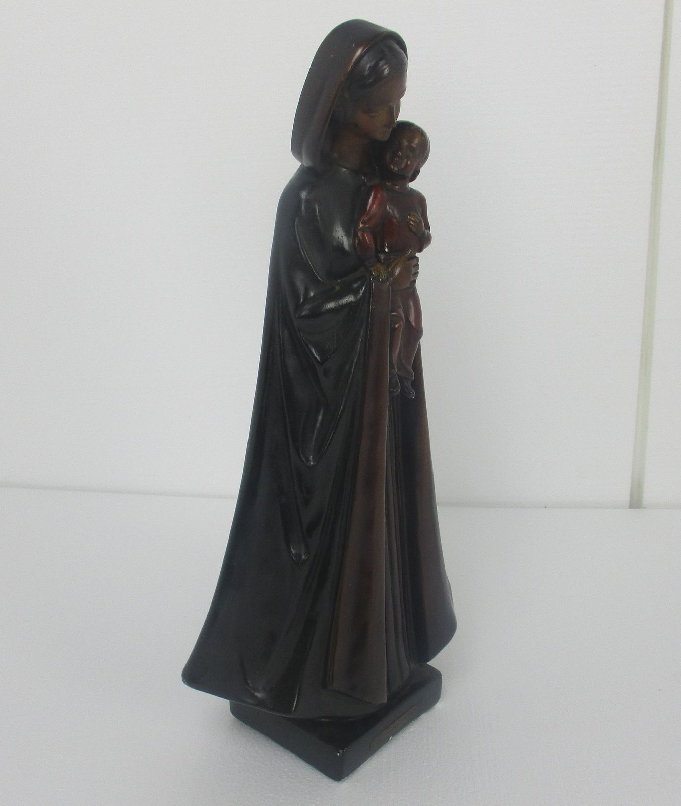 Xl Chapel Virgin Mary Madonna Infant Child Plaster Statue Signed Van Laere 20.66 photo vinterior