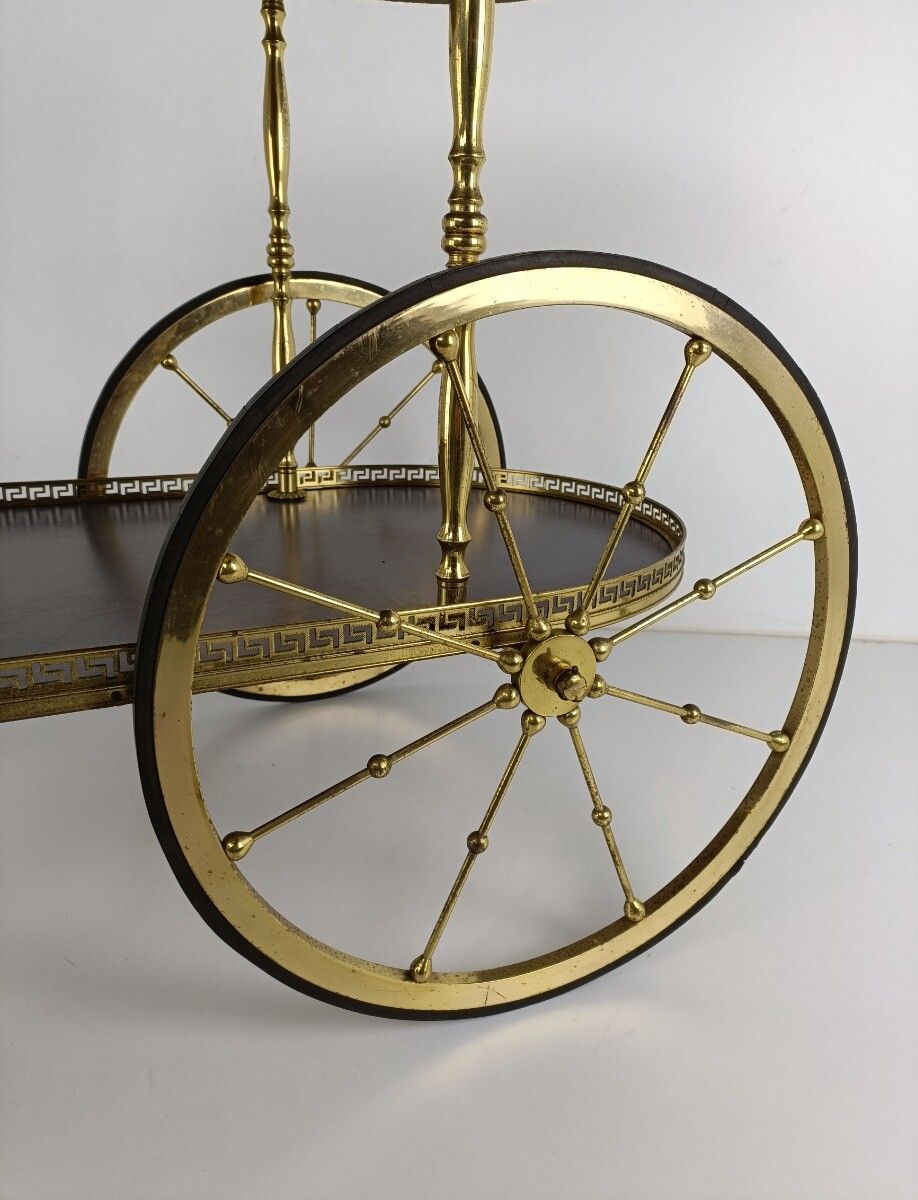 Cocktail Bar Serving Cart Trolley Era Maison Jansen Bagues Pine Apples Stunning photo for sale