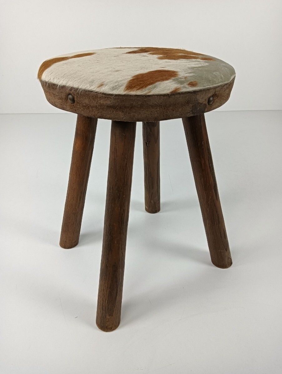 Milking Stool Farmhouse Country Barn Style French  Side Display Table Pedestal photo for sale