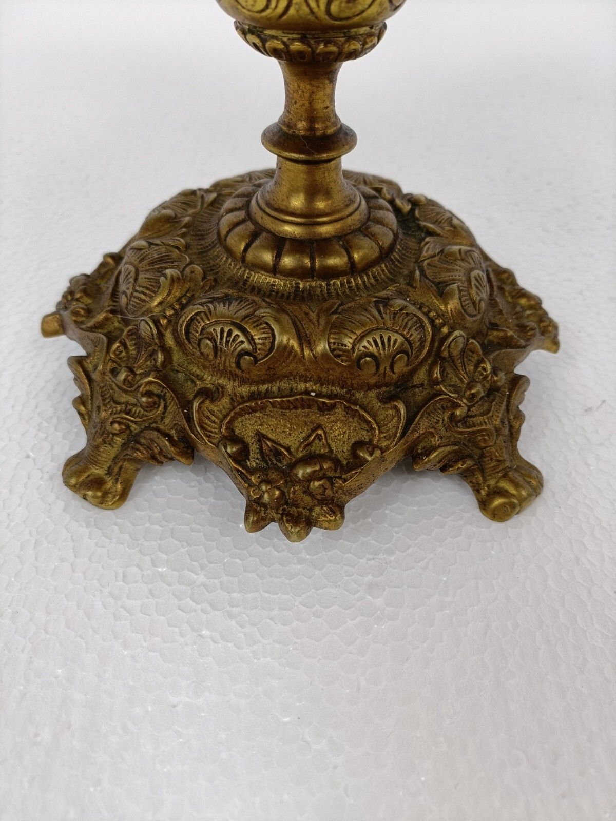 photo furniture Large Epergne Trumpet Double Vase  Center Table Piece Crystal Ornat Bronze Wow