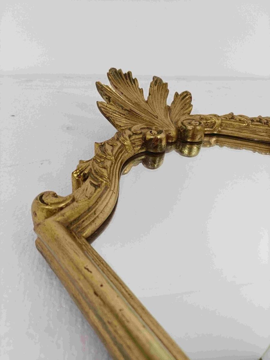 Ornate Mirror Resine Gold Gilded Ornate Hollywood Regency Style Shell photo vinterior
