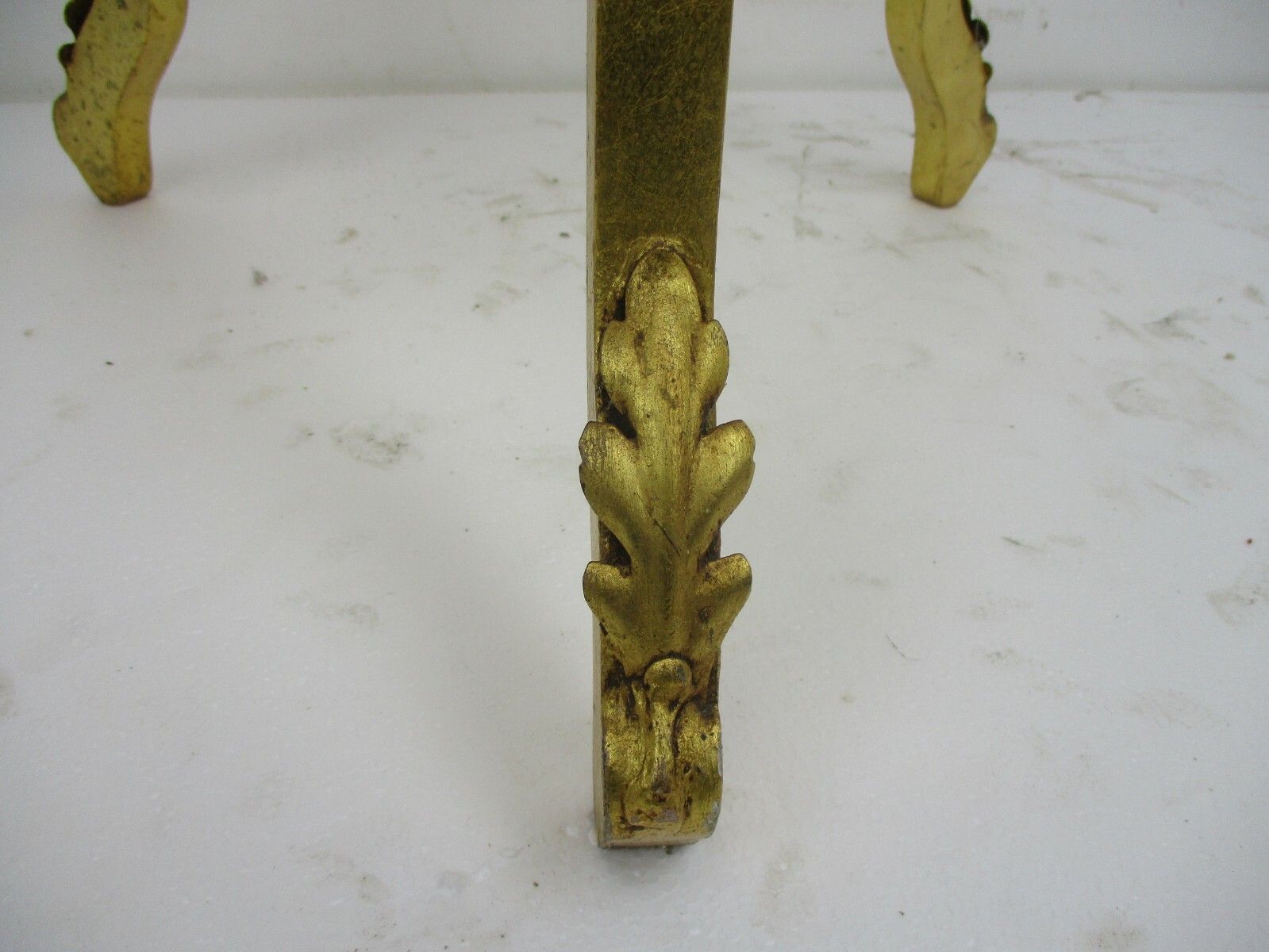 Gothic Gold Gilded Pedestal  Plant  Bonsai Stand Table Rams Head Marble Top Wow photo vintage
