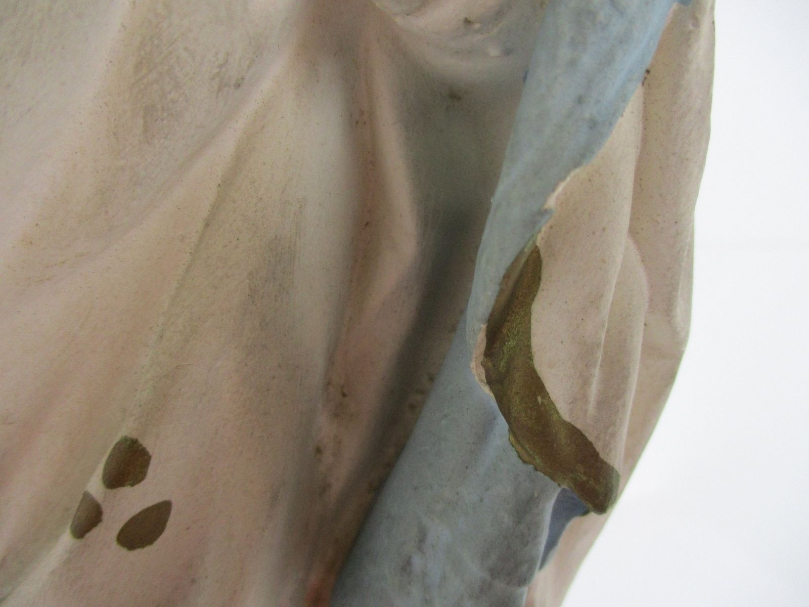Antique Statue Jesus Christ Savior Sacred Heart Neo Gothic 1900s Plaster 15.94&Q photo vinterior