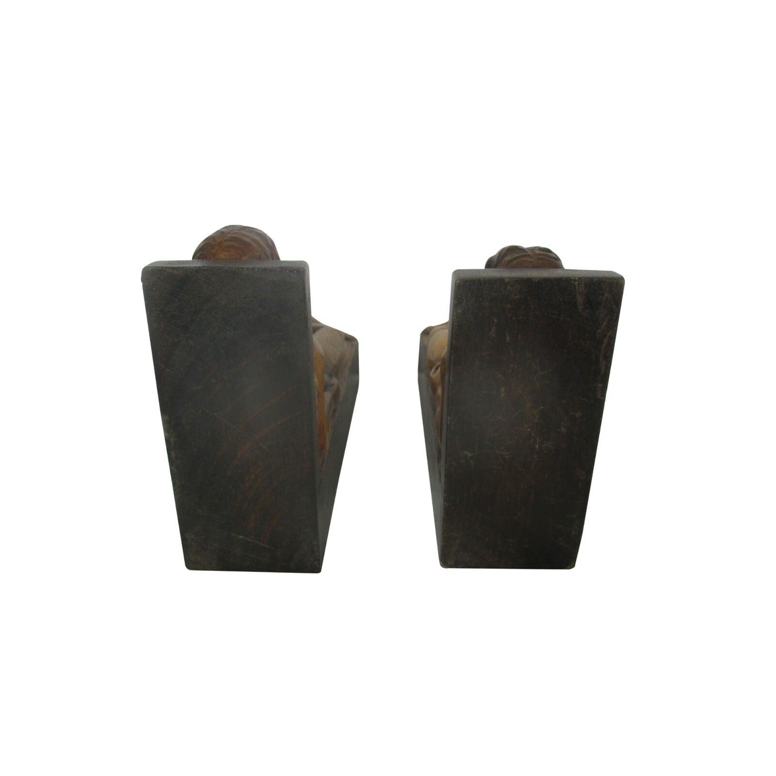 Two Gorgeous Hand Carved Wood Bookends Female Nudes Pieces Of Art photo 352.0